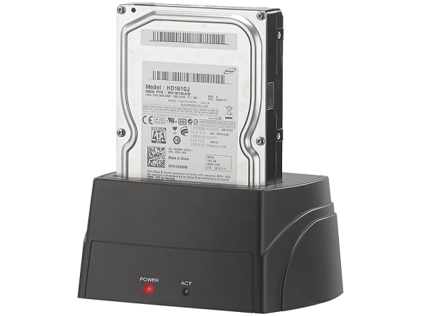 USB-3.0-Dockingstation für alle SATA-Festplatten mit 2,5" und 3,5"